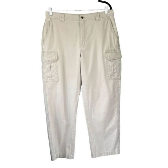 L.L. Bean Beige Cargo‎ Pants Size 35x30 - Picture 2 of 7